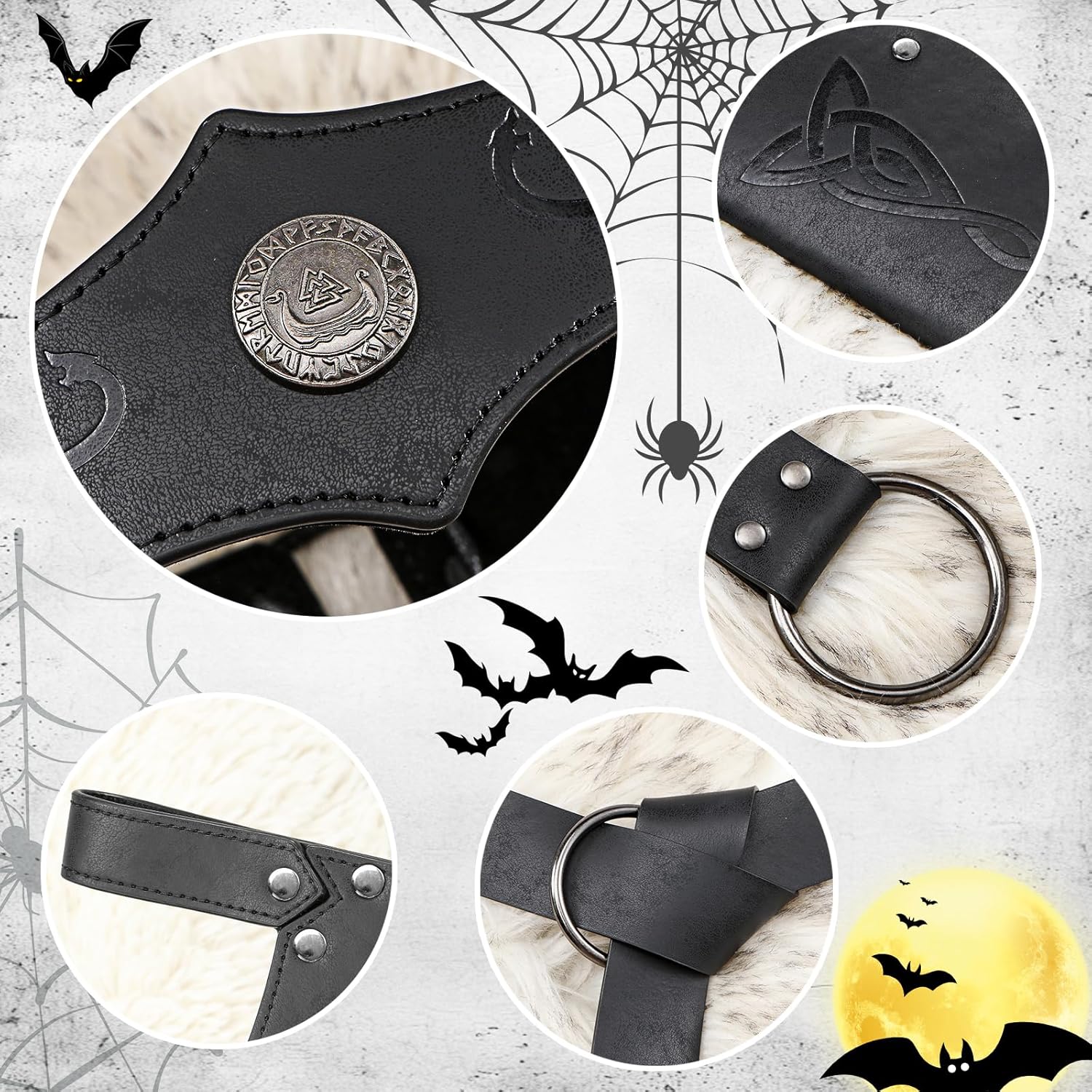 3PCS Renaissance Accessories Set for Medieval Halloween Cosplay