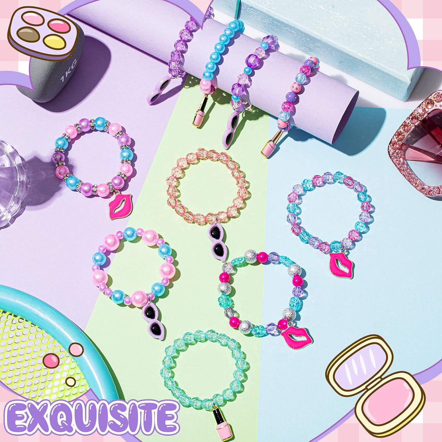 Sasylvia 12 Pcs Spa Bracelets for Spa Party Favors
