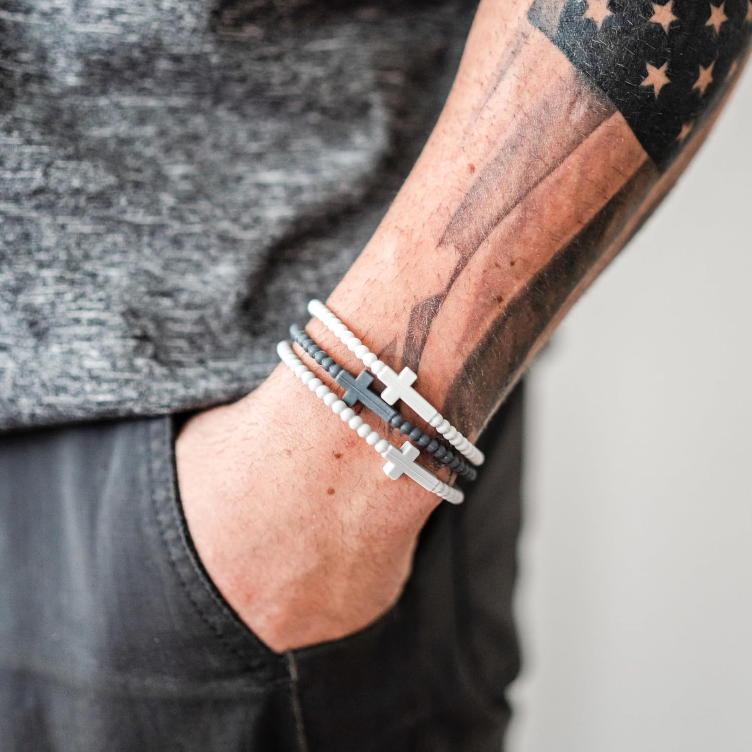 Ryan Rose Cross Silicone Bracelet for Women