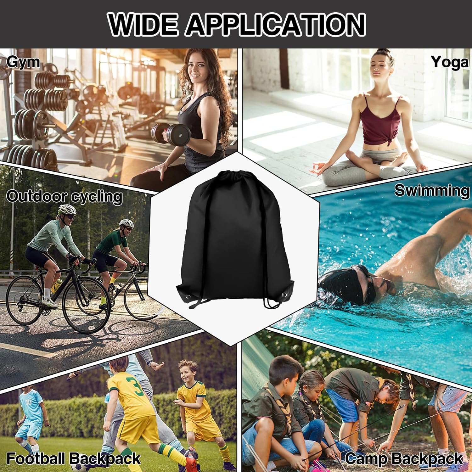 COIDEA Drawstring Backpack 6 Colors Pack