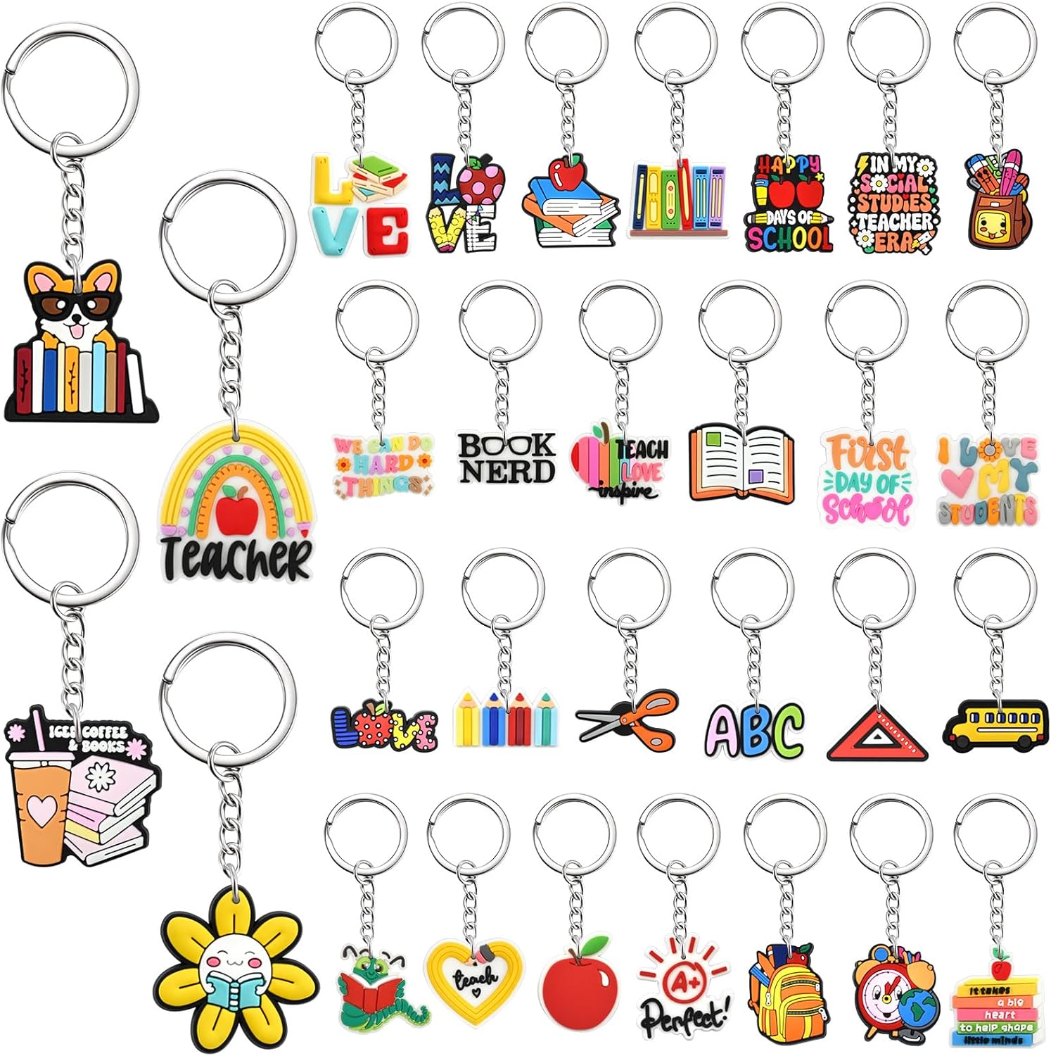 Ibuclein Keychains Bulk DIY Cute Backpack Charms for Girls