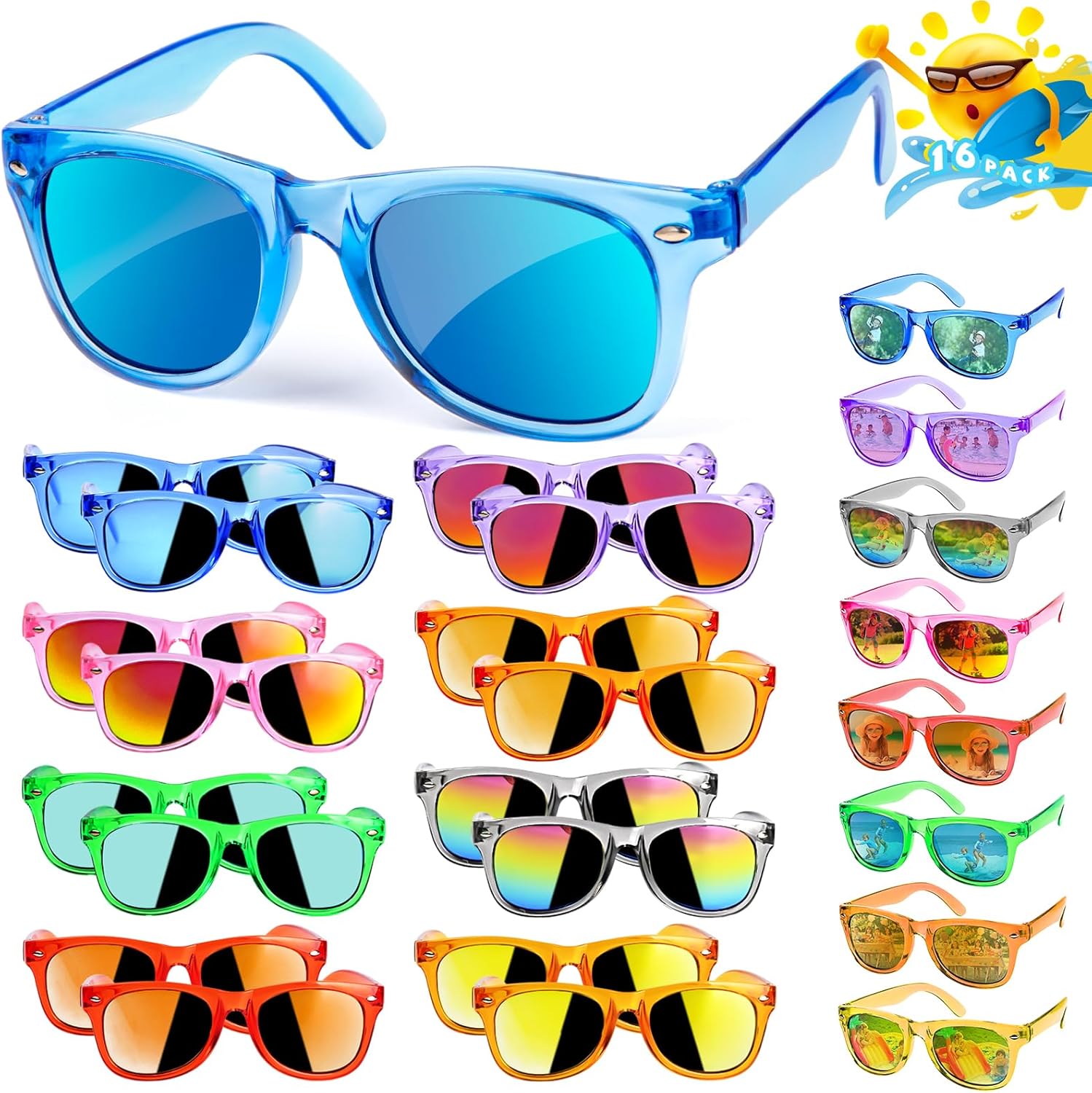 Kids Sunglasses Bulk Party Favors 16 Pack