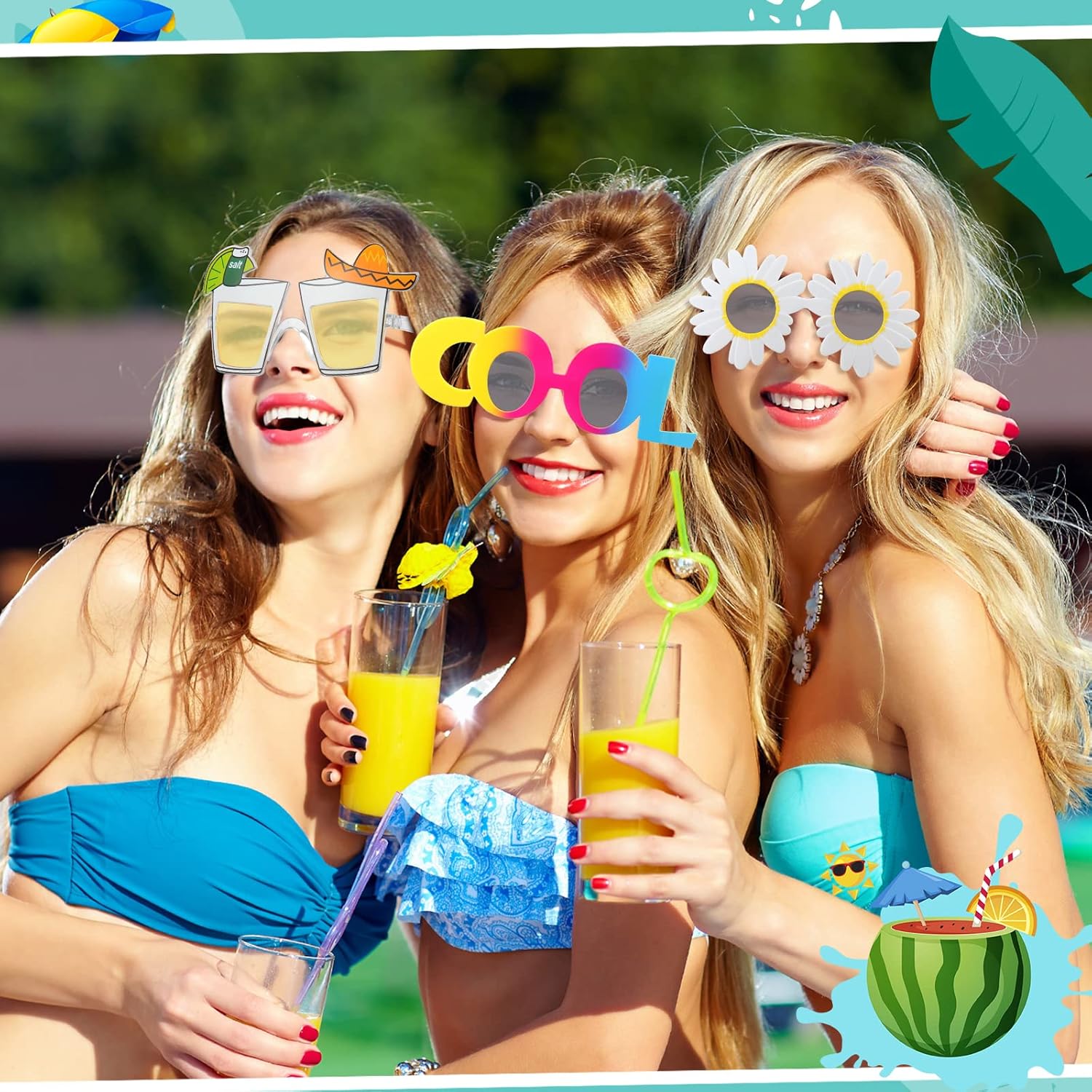 Flutesan 24 Pairs Funny Beach Sunglasses