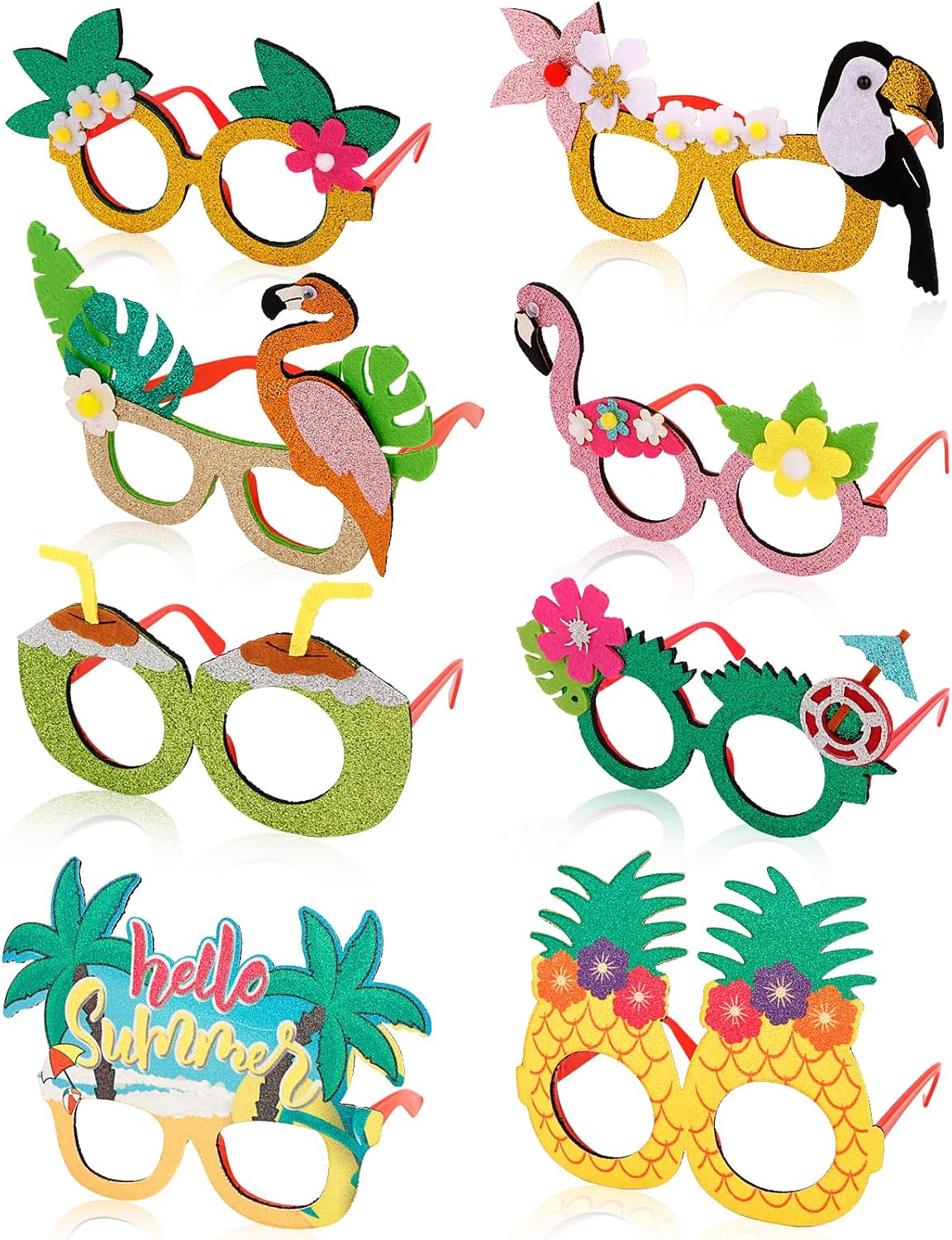 WHAVEL Luau Party Decor Sunglasses 8 Pack