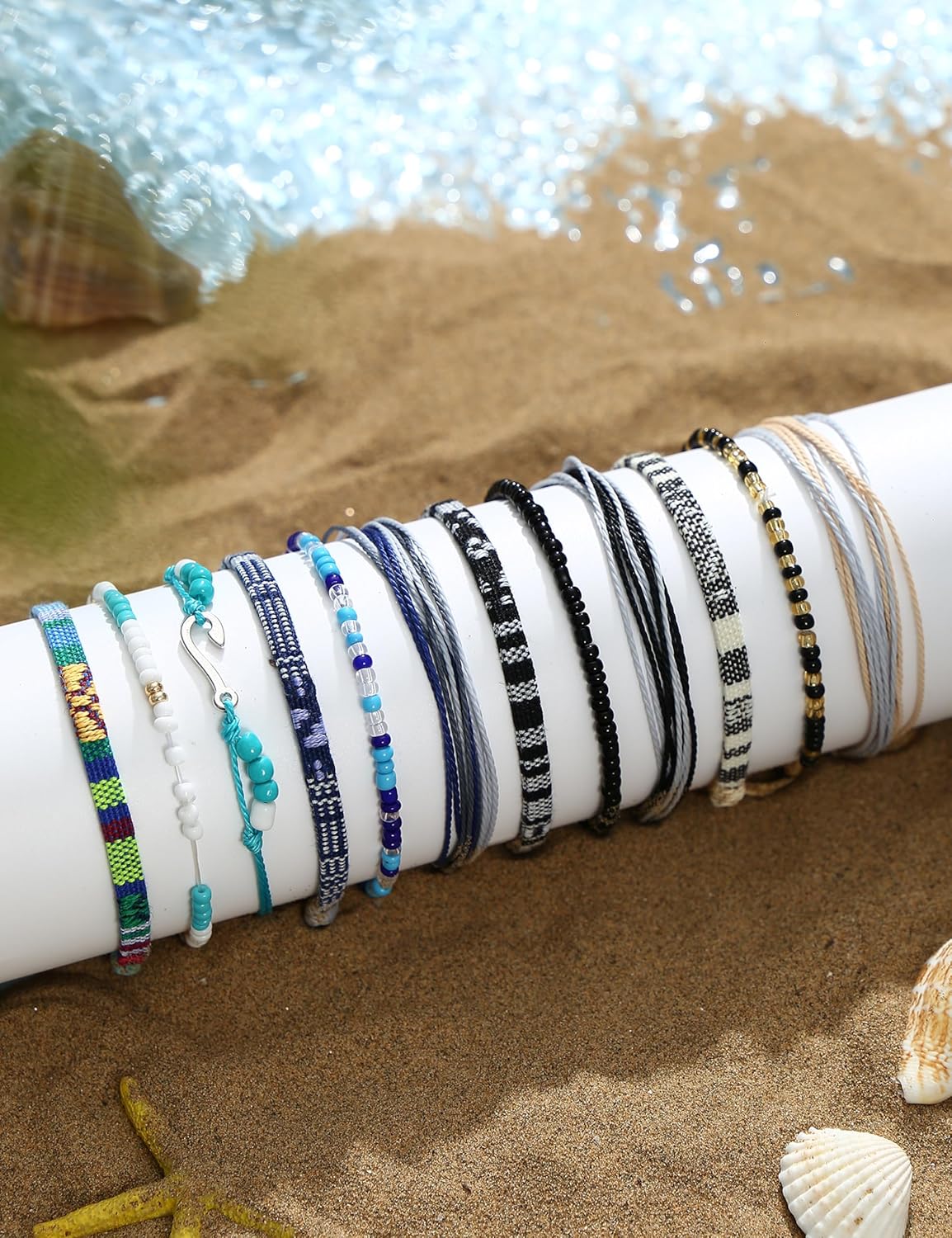 LOLIAS 24 Pieces Waterproof String Bracelets for Women