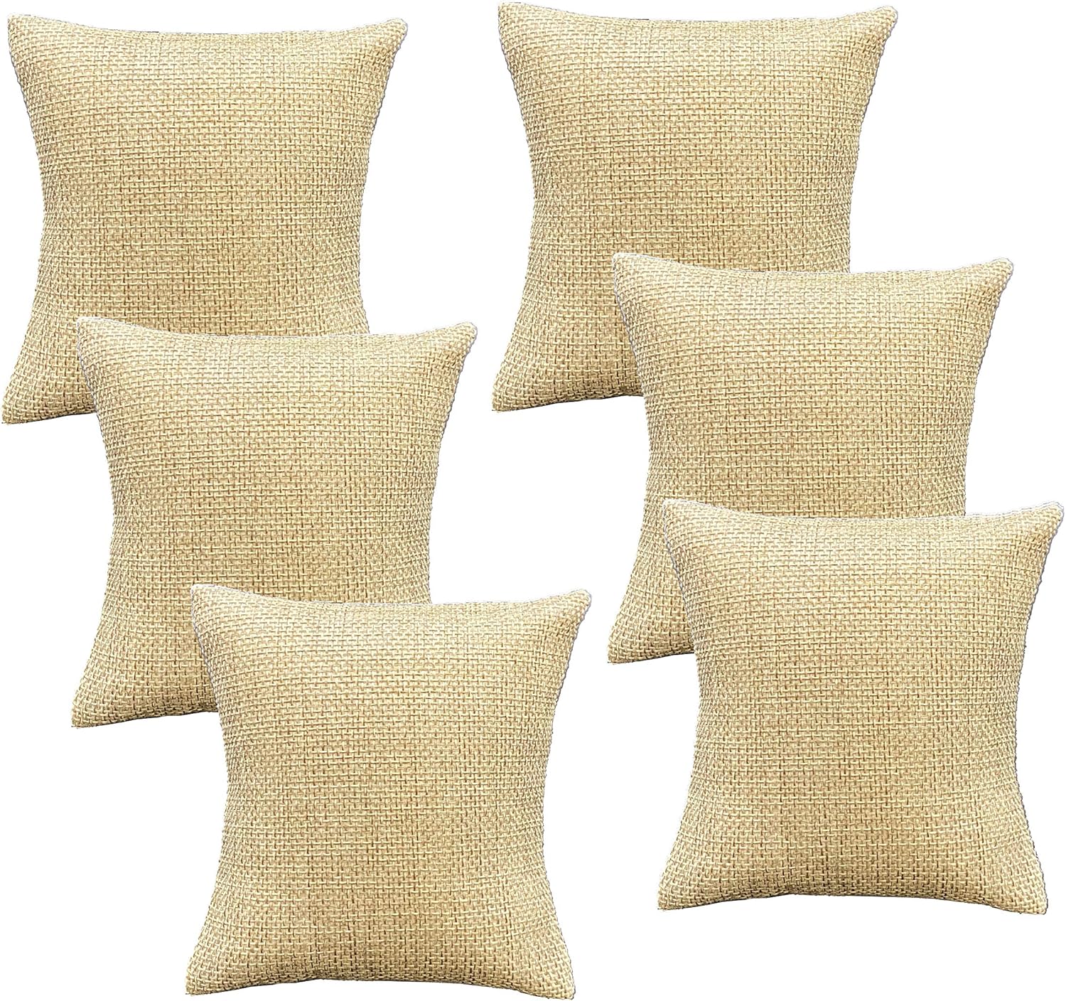 NicePackaging 6 Piece Rustic Brown Burlap Watch Pillow Display