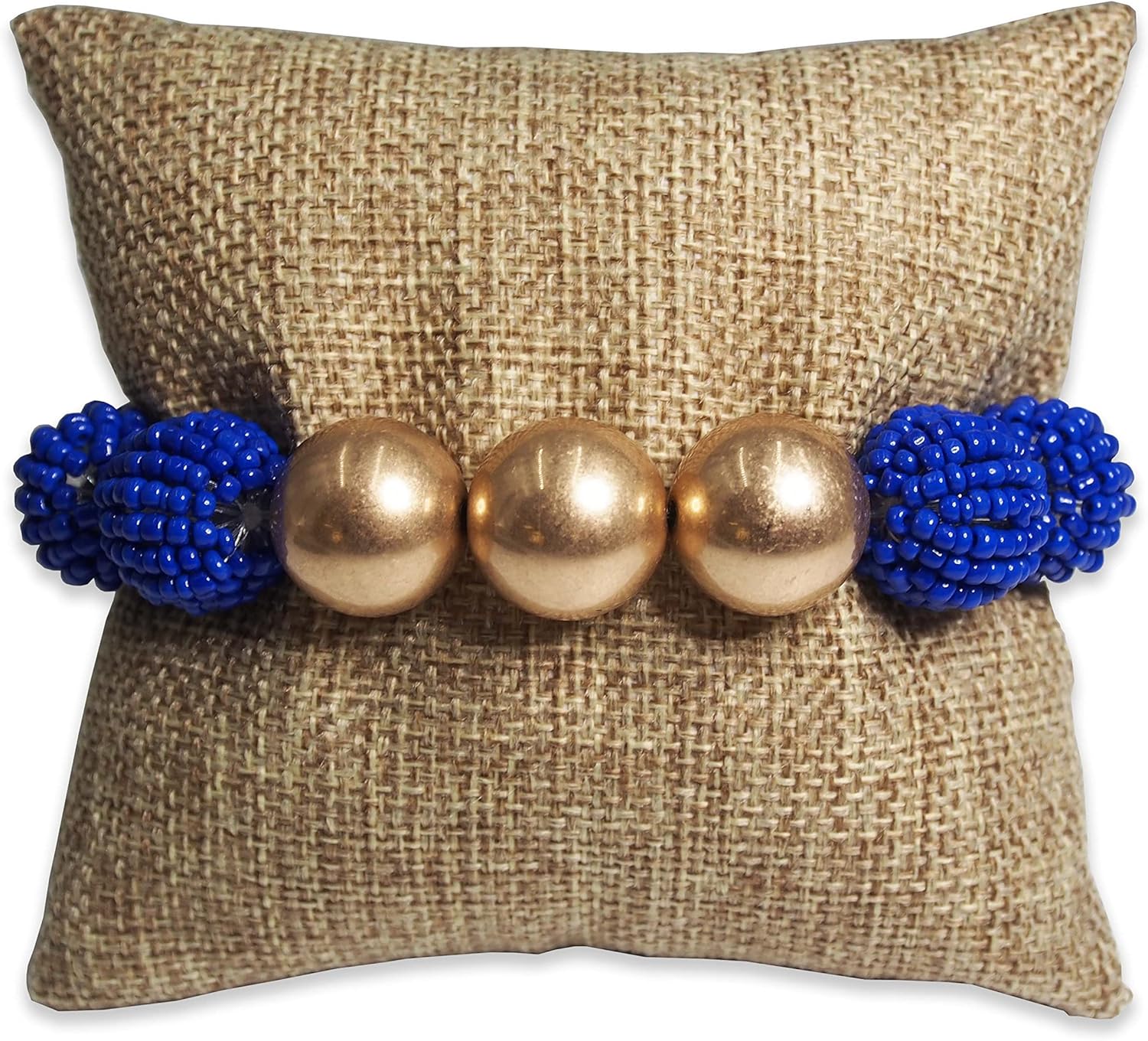NicePackaging 6 Piece Rustic Brown Burlap Watch Pillow Display