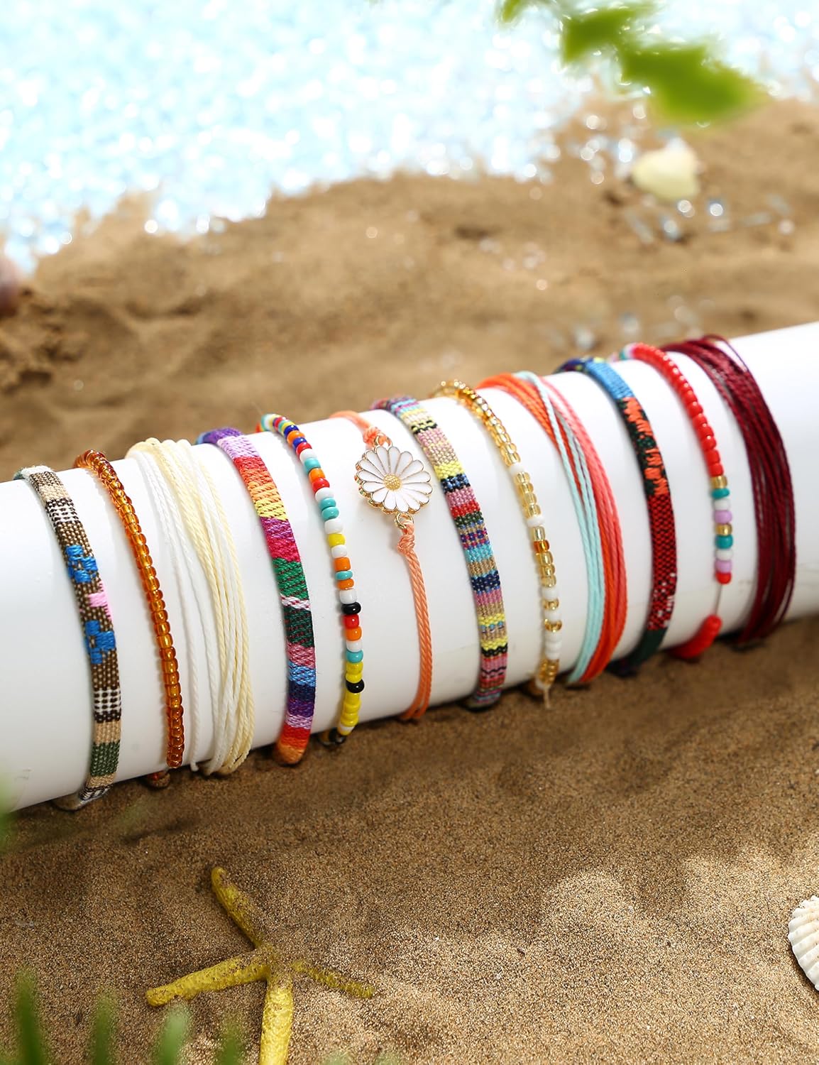 LOLIAS 24 Pieces Waterproof String Bracelets for Women