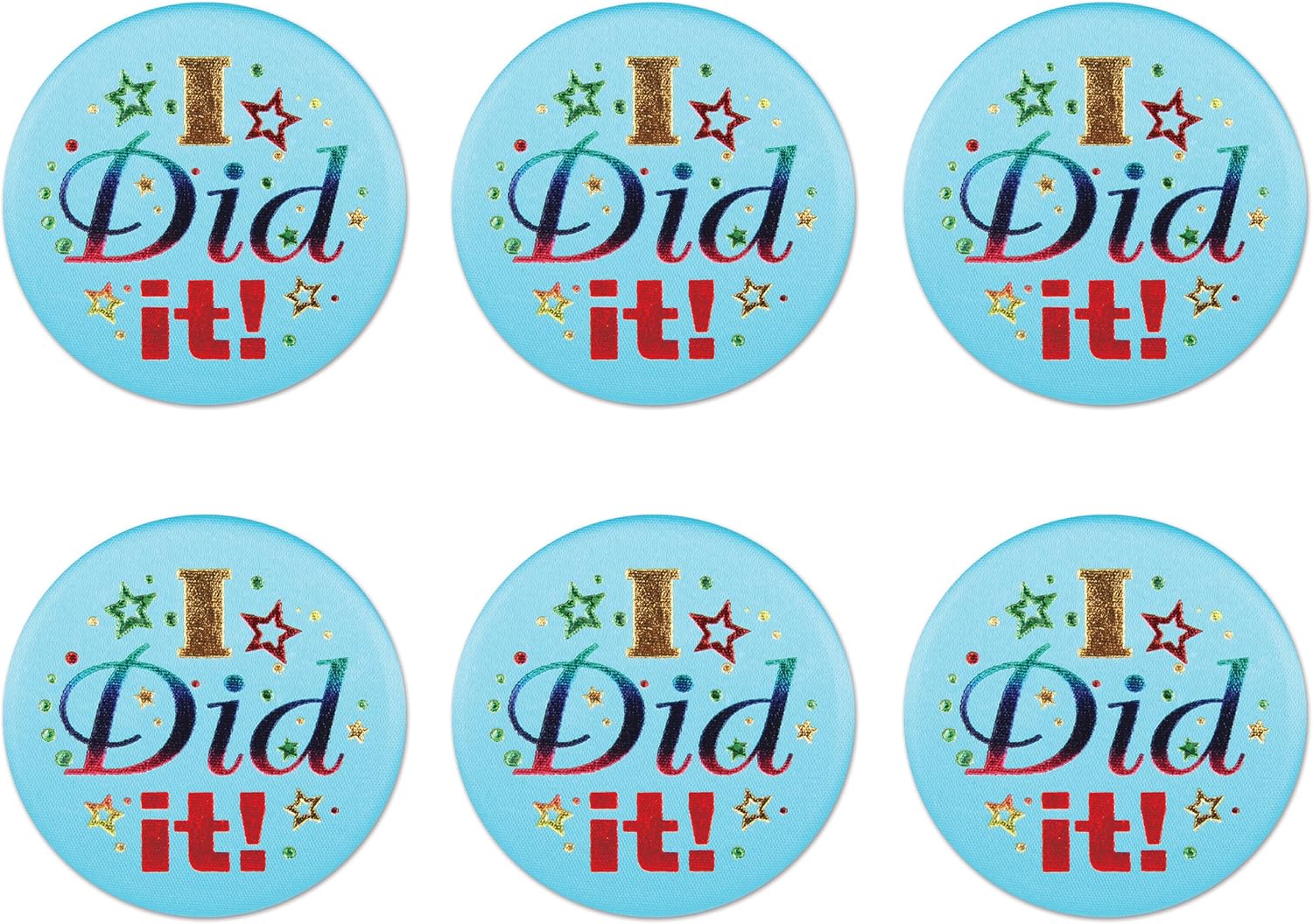 Beistle 6 Satin Buttons for Party Celebrations