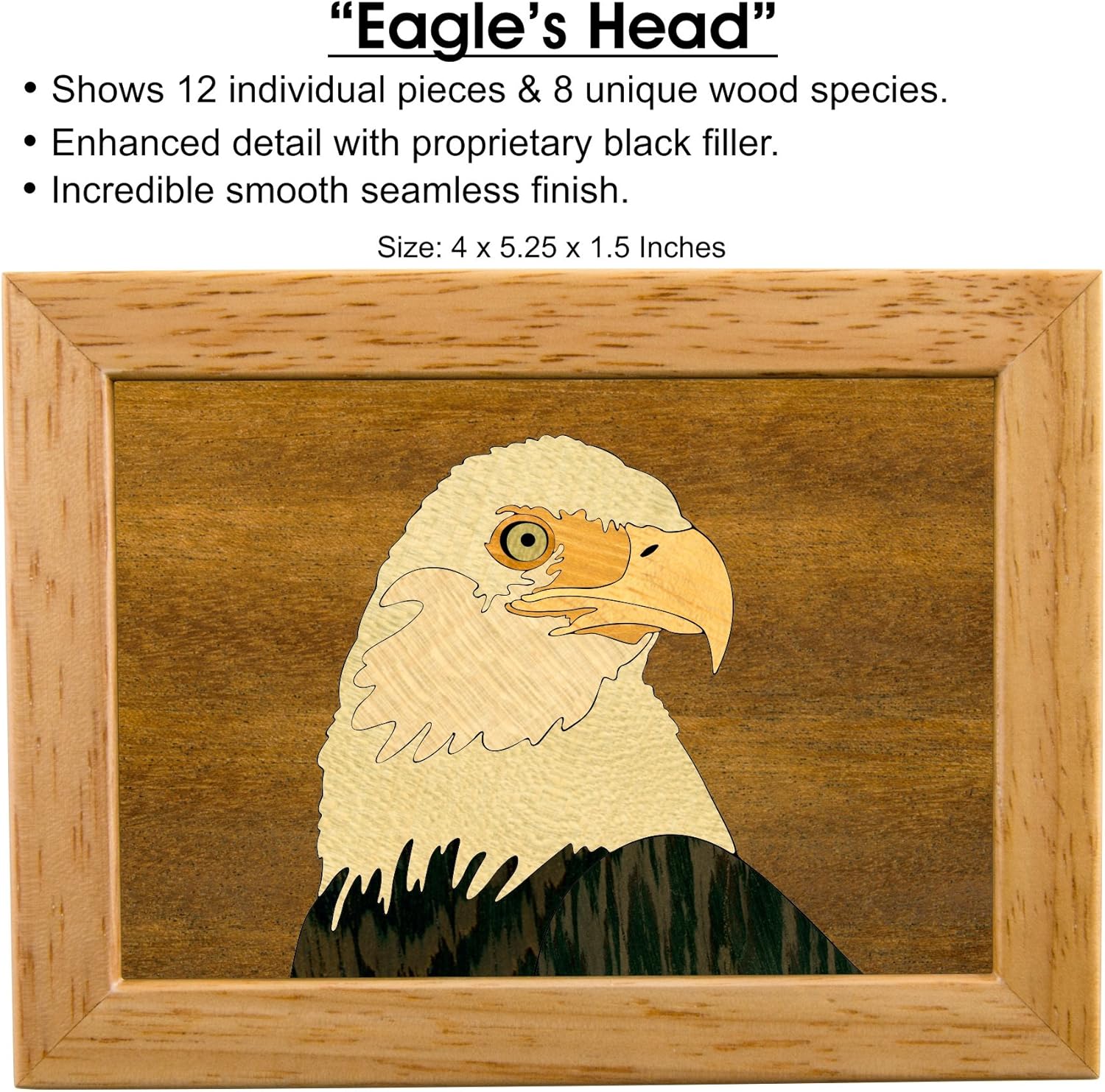 Wood Art Eagle Box - Handmade USA - Unique Design - Sturdy Craftsmanship - Scout Gift