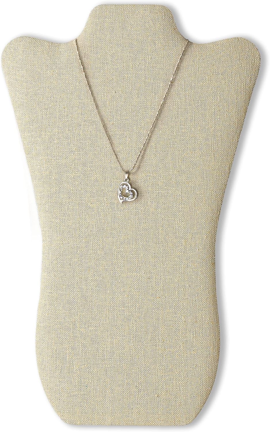 Novel Box 2 Pack Beige Linen Display Stands for Necklaces