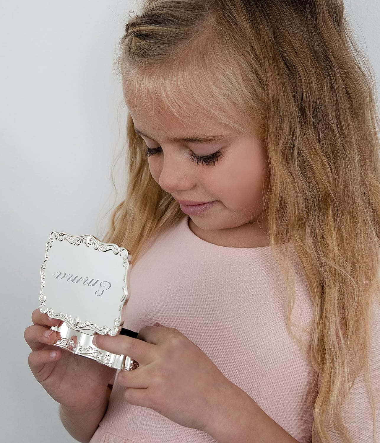 Cherished Moments Personalized Jewelry Box with Engraved Name or Initials Silver Toned