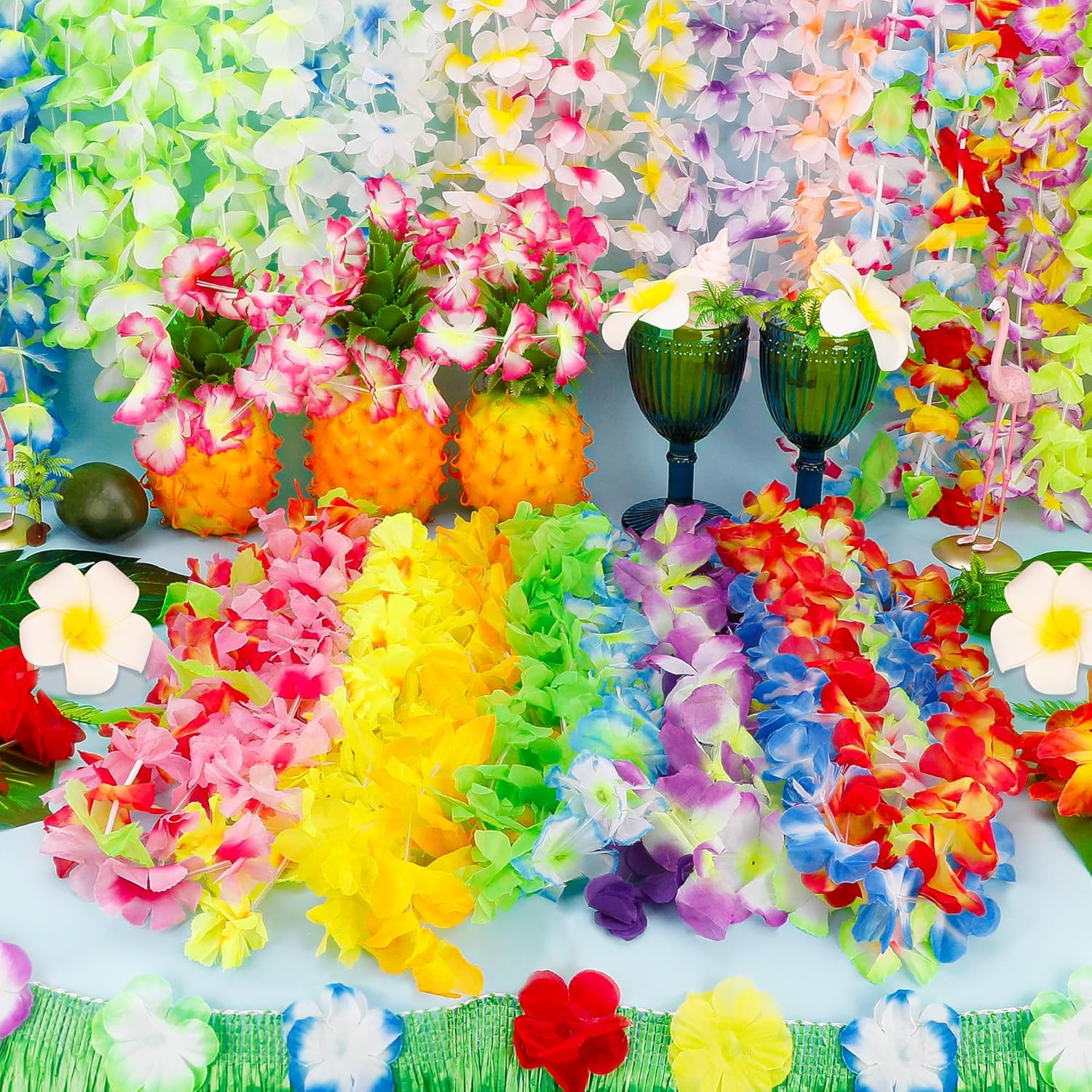 24pcs Hawaiian Leis for Luau Party Decorations