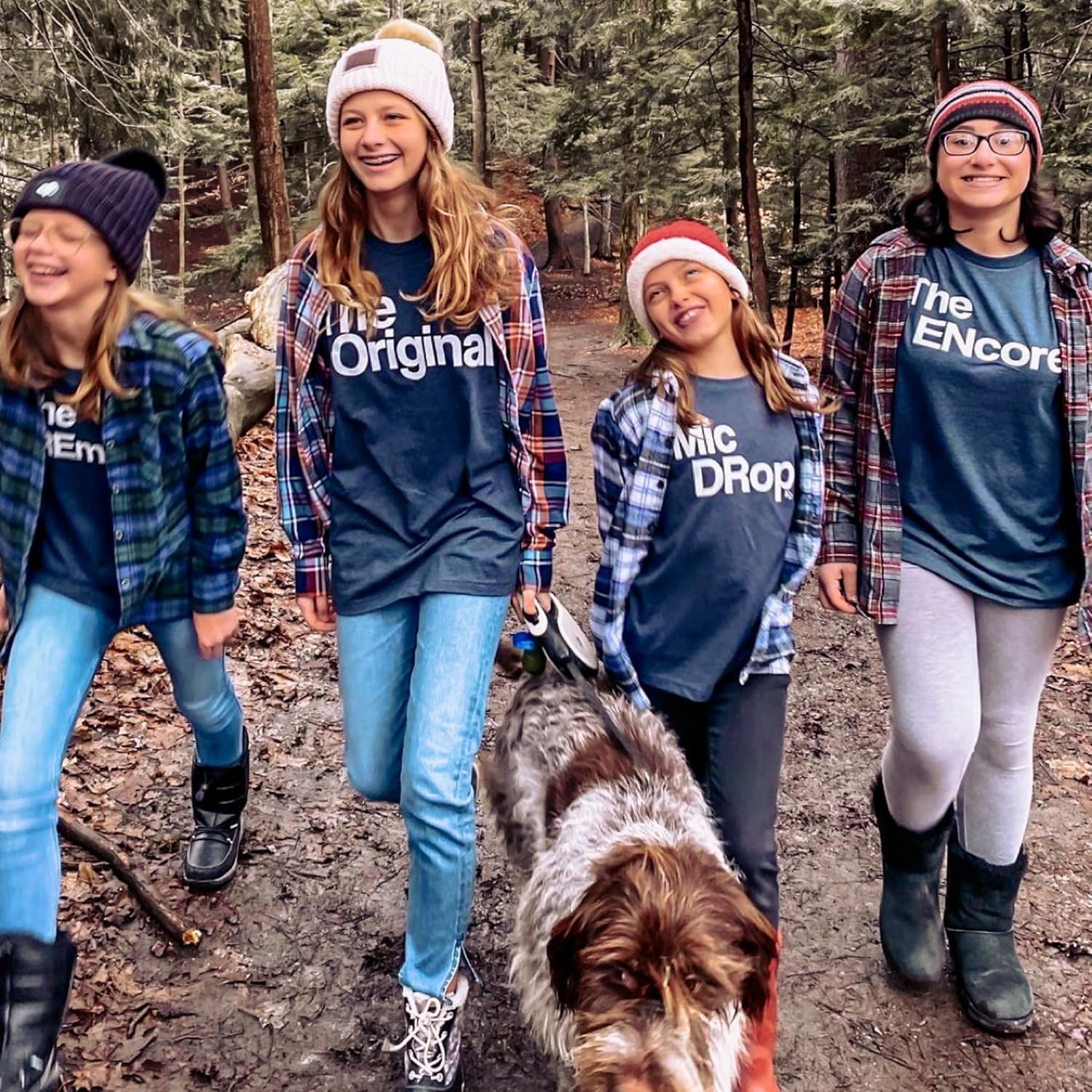 Family Matching Graphic Shirts Navy Set