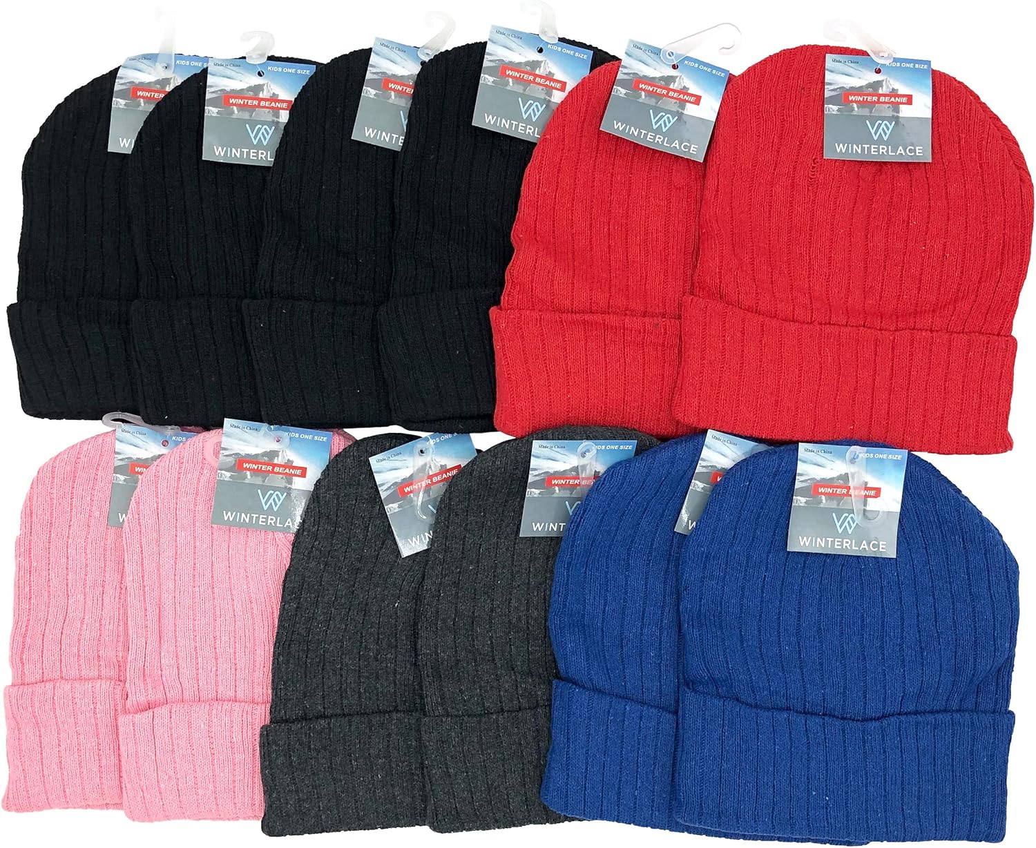 48 Pack Kids Winter Beanies for School and Outdoors
