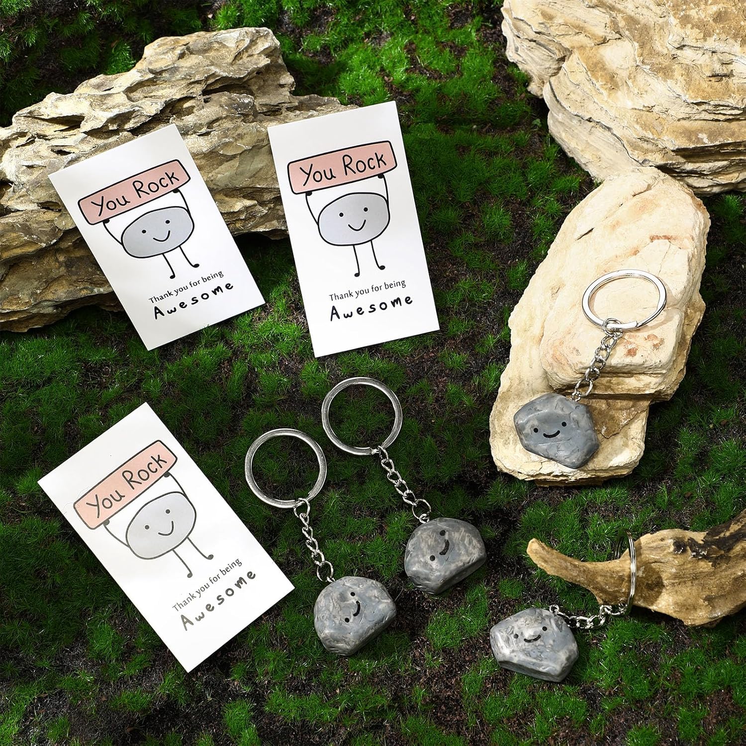30 Sets Inspirational You Rock Keychain Gifts