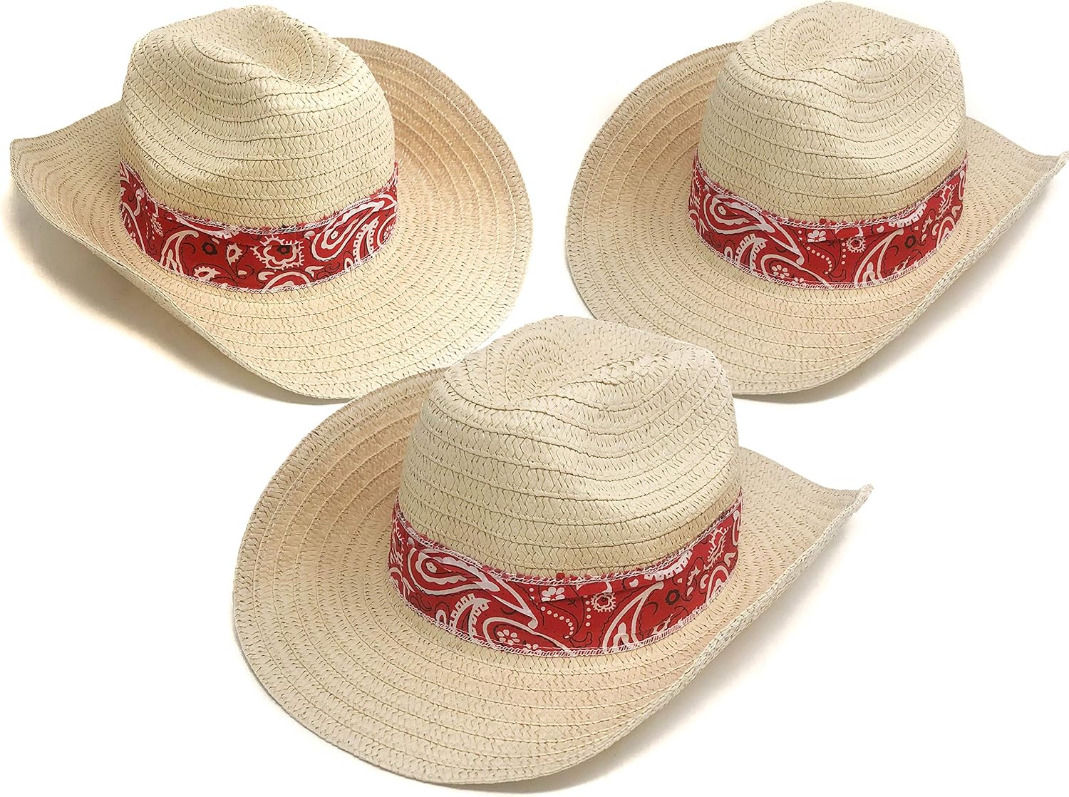 Podzly 12 Piece Straw Cowboy Hats - Stylish Western Hats for Men Women
