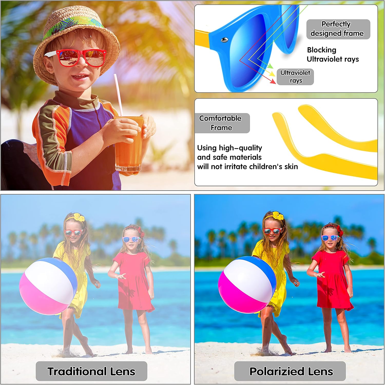 GINMIC Kids Sunglasses Bulk Party Favors 12 Pack