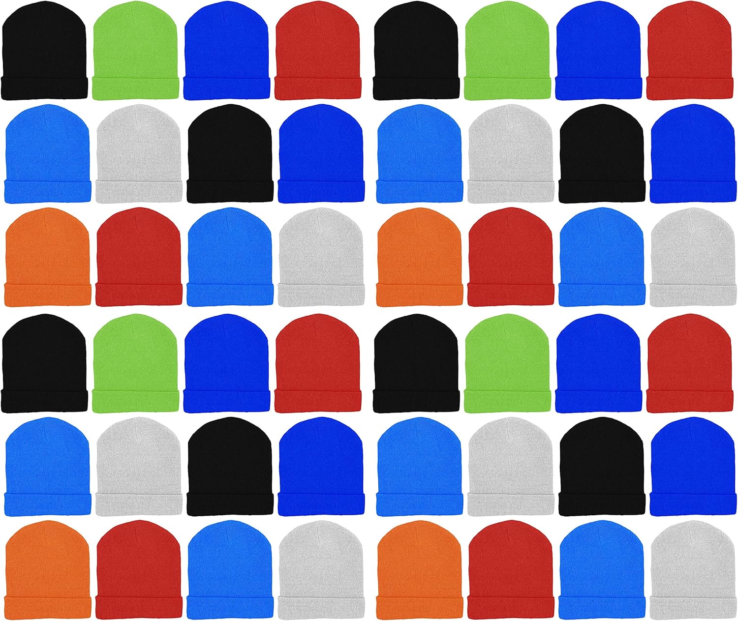 48 Pack Kids Winter Beanies for Cold Weather